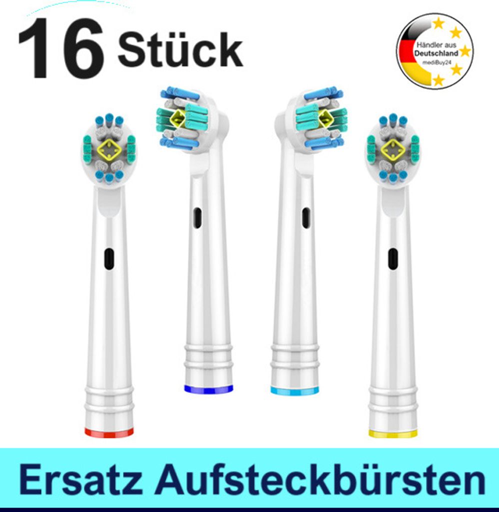 16 Aufsteckbürsten Aufsätze kompatibel für Oral B Produktbild 