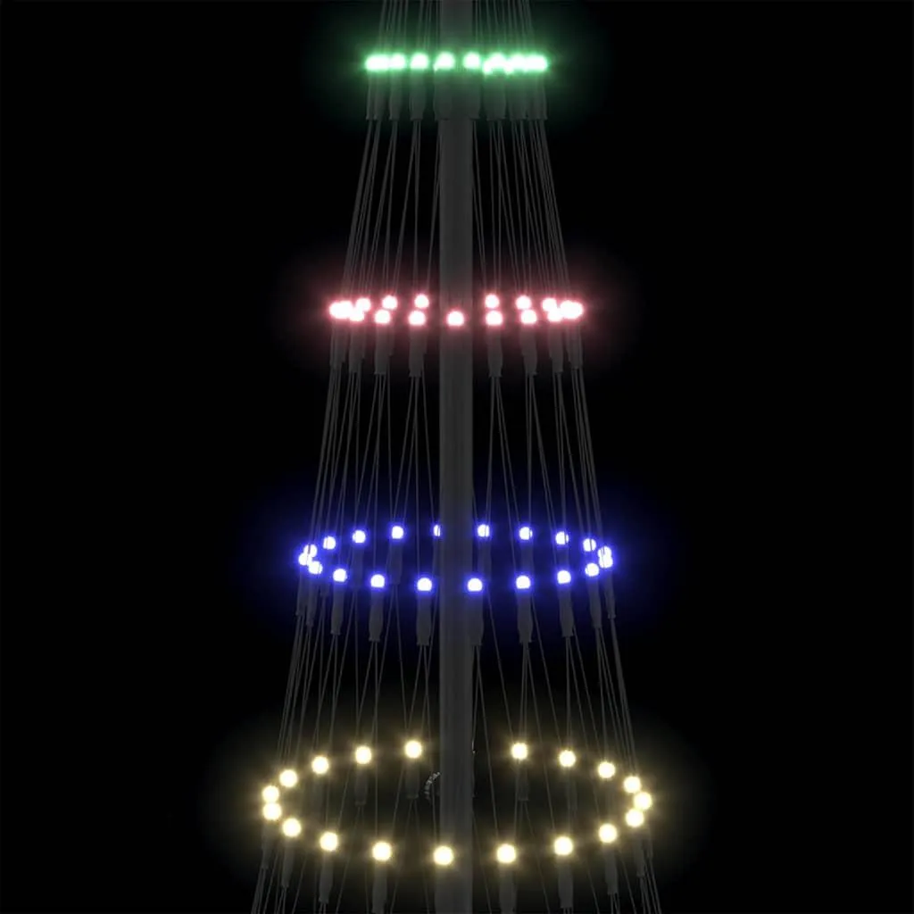 Arbre de Noël 230 LED Multicolore 184 cm - Structure Métal Durable - 7