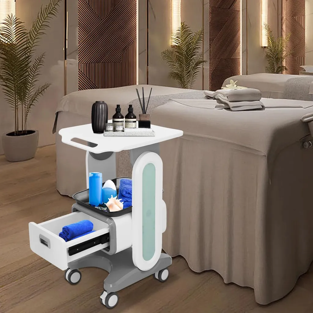 Desserte médicale mobile 3 plateaux pour cabinets et salons d'esthétique - 5