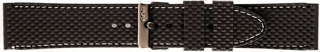 Piero Magli Uhrenarmband SILIKON Lochmuster schwarz NAHT weiß 22mm 10020109