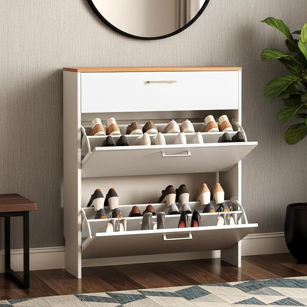 FCH Schuhschrank mit 2 Klappen, Schuhregal mit Schubladen, Produktbild 
