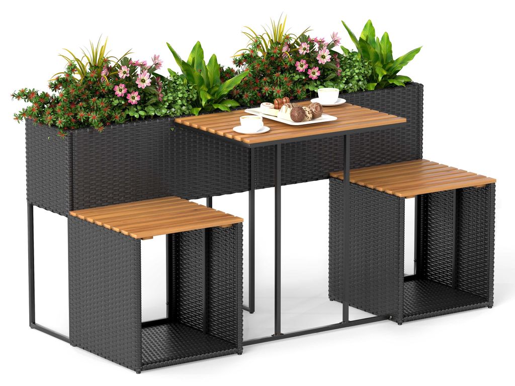 COSTWAY Gartenmöbel Set mit Hochbeet, Kräuterbeet mit Produktbild 