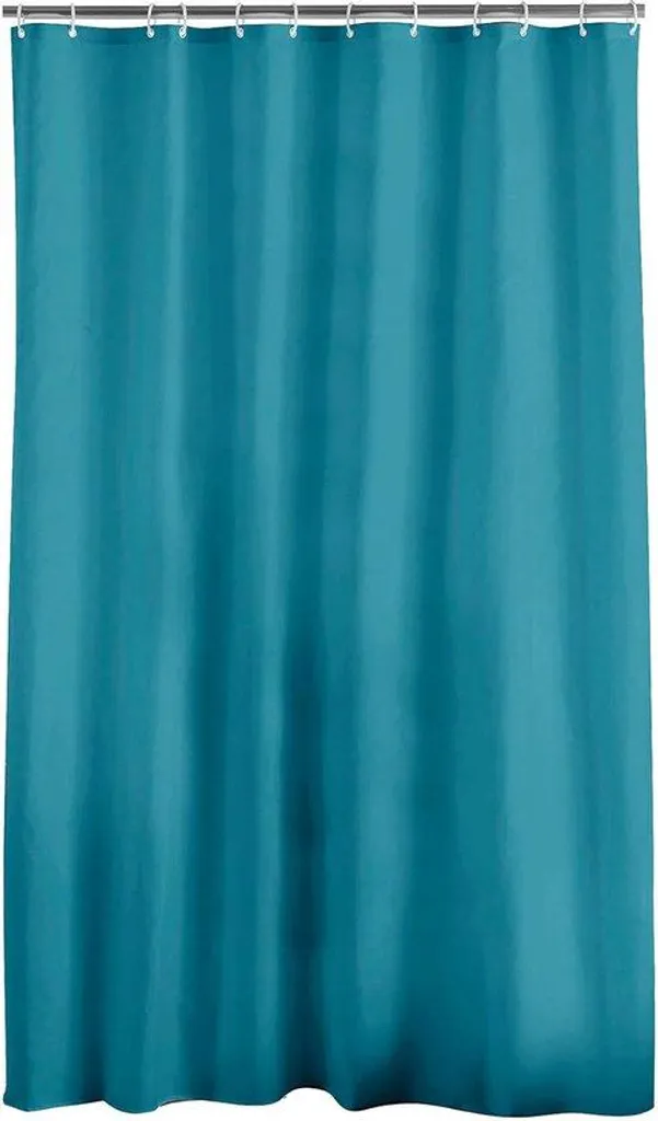 Rideau de douche textile bleu pétrole imperméable 180x200 cm chic