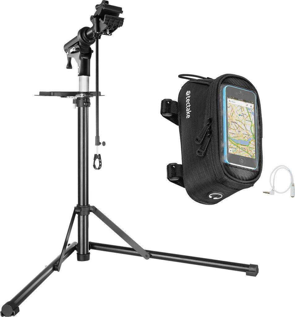 tectake® Set Fahrradmontageständer Jan und Rahmentasche Produktbild 