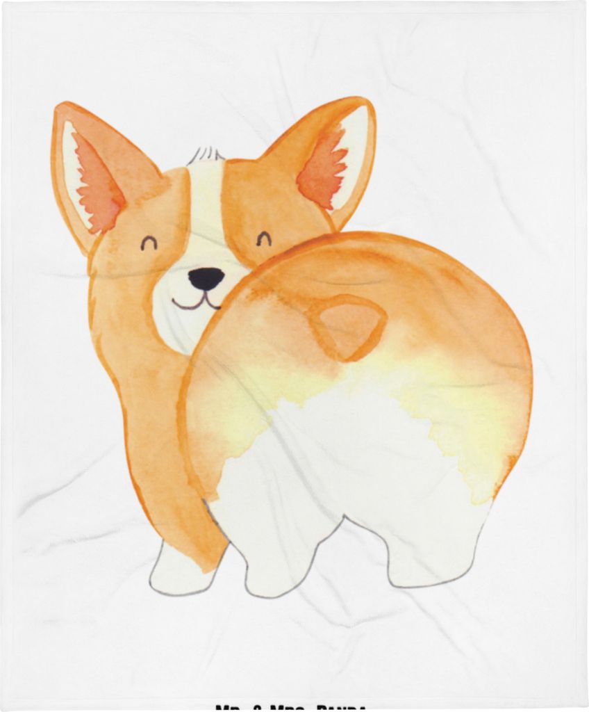 Mr. & Mrs. Panda Babydecke Corgi Po - Weiß - Geschenk, Produktbild 