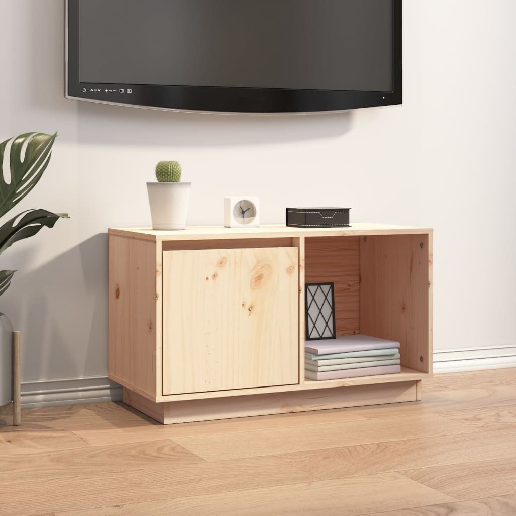 The Living Store TV-Schrank 74x35x44 cm Massivholz Kiefer