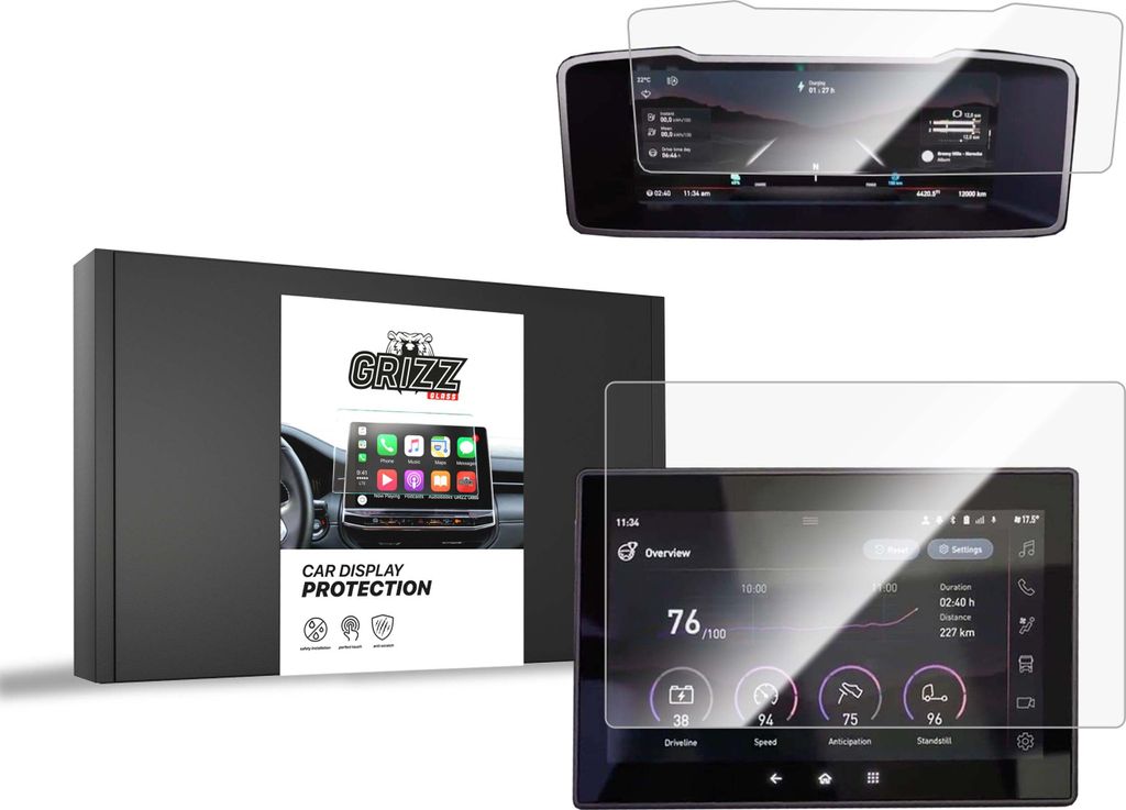 Keramische Autodisplayfolie 2in1 für Renault C Evolution, Grizz Protector