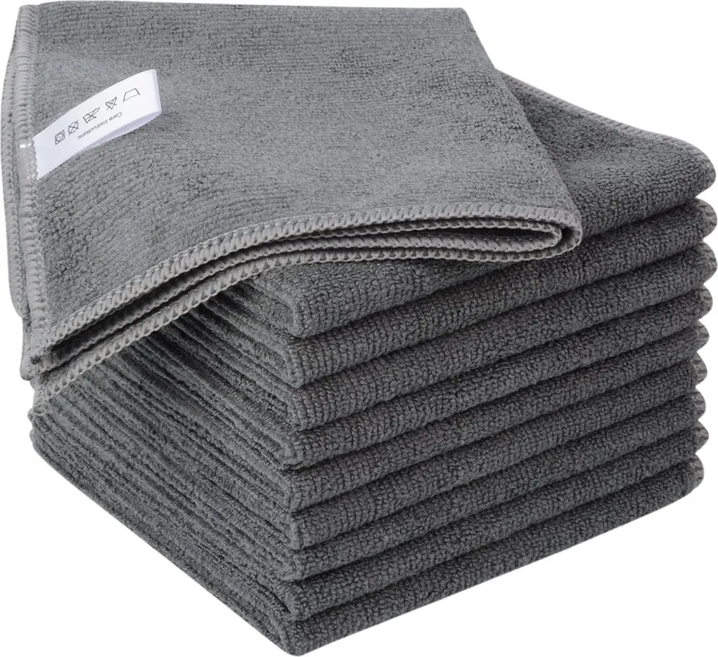 10 Panni Microfibra Multiuso 30x30cm Grigi per Casa e Cucina