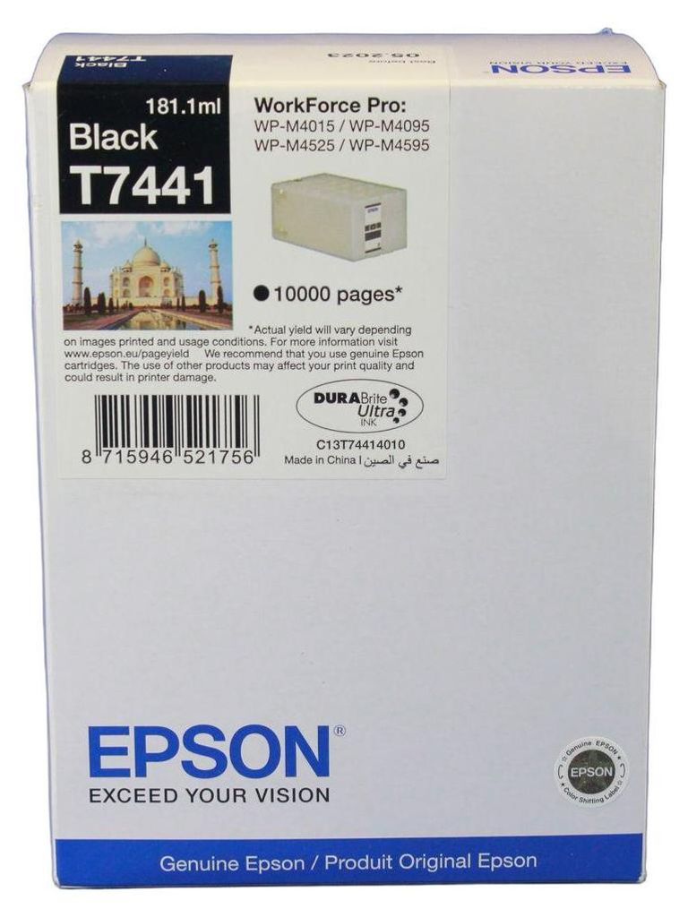Epson T7441 - 181.1 ml - Schwarz - original - Blisterverpackung