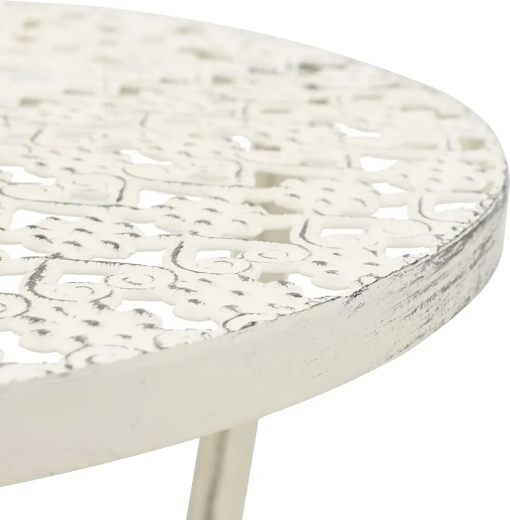 Table de bistrot stable et compacte pour petits salons métal blanc - 4