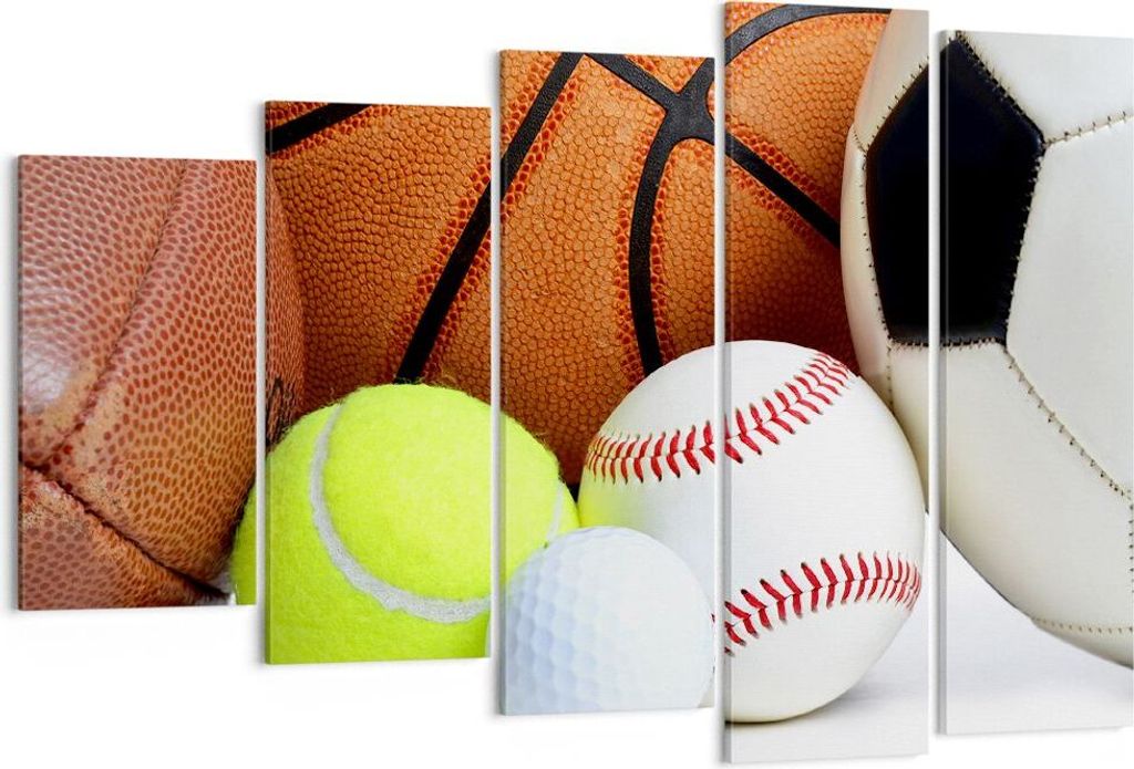 Bild auf Leinwand - Leinwandbild - Fußball Ball Sport Golf - 150x100cm - Wand Bild - Wanddeko - Leinwanddruck - Bilder - Kunstdruck - Wanddekorati...