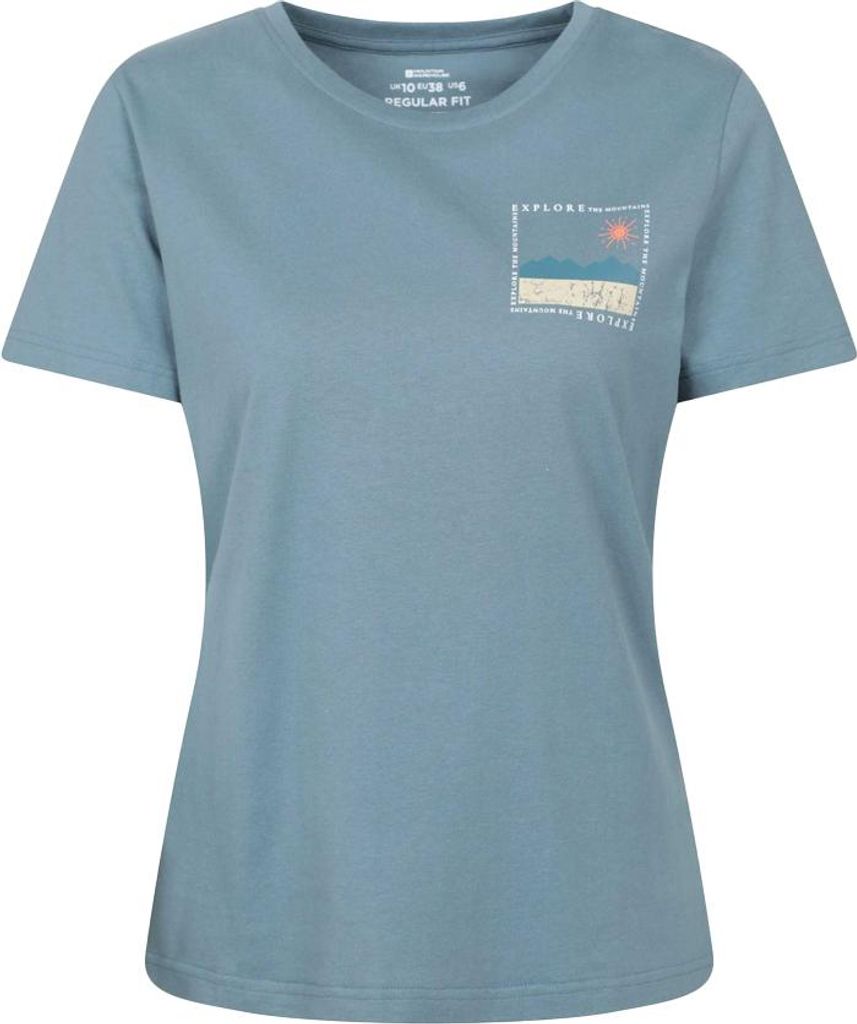 Mountain Warehouse - "Explore The Mountains" T-Shirt für Damen MW4967 (38 DE) (Blau)