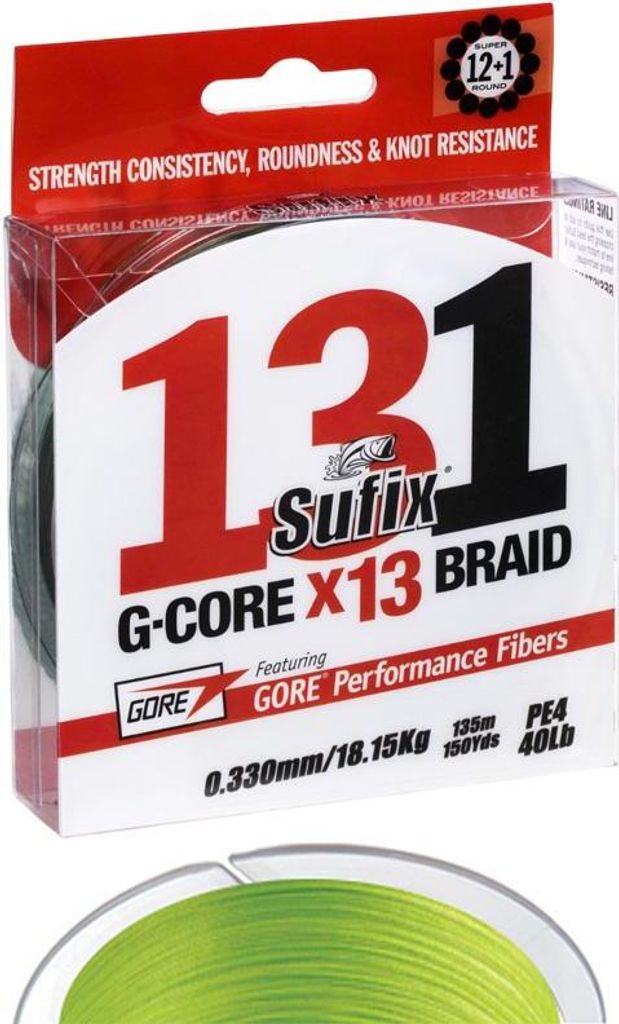 Sufix 131 Braid Neon Chartreuse 100 m 0,104 mm 5,4 kg