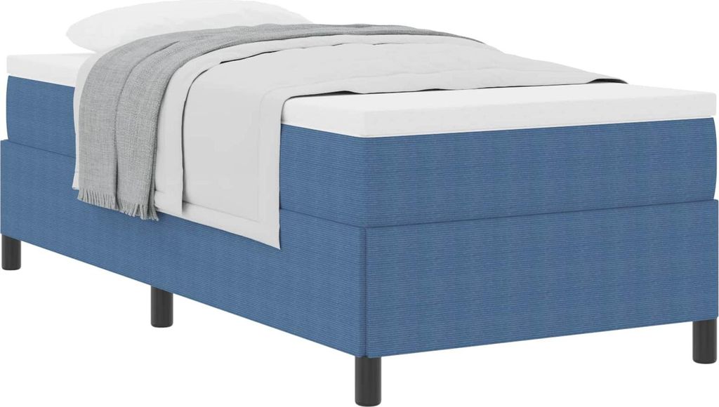 Boxspringbett Blau 90 x 200 cm Cordstoff