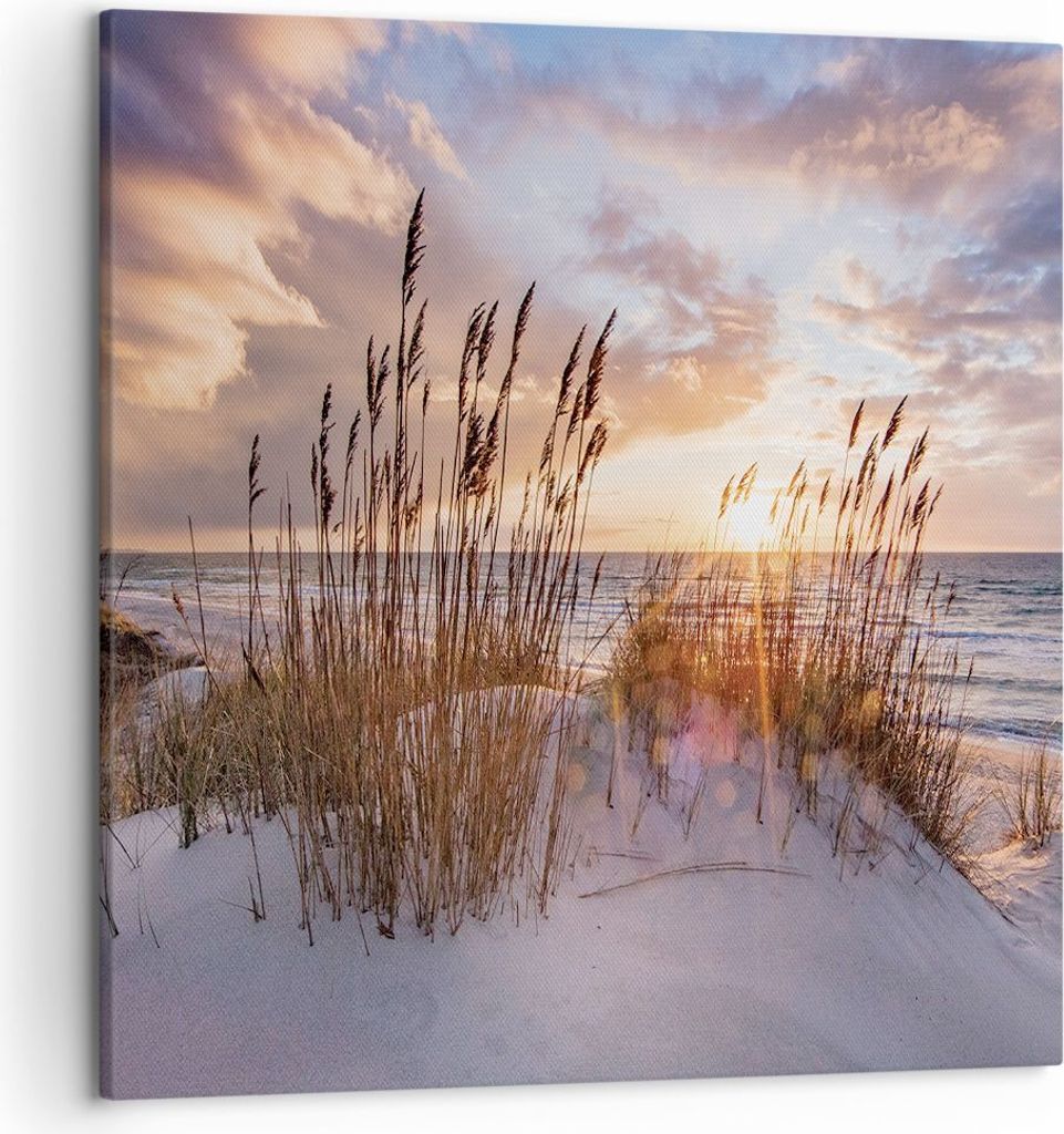 Bild auf Leinwand - Leinwandbild - Einteilig - Westen auf der Strand - 50x50cm - Wand Bild - Wanddeko - Wandbilder - Leinwanddruck - Bilder - Wandd...