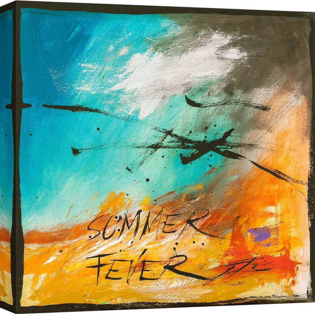 Quadro H. Romero 'Estate' - Tela Astratta 40x40 cm Arredo Casa