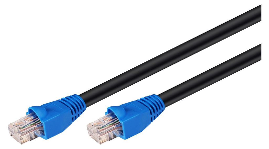 CAT 6 Outdoor-Patchkabel, U/UTP, schwarz, Kupferkaschierter Produktbild 