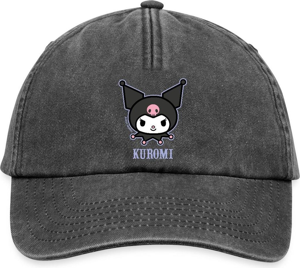 Spreadshirt Kuromi Portrait Vintage Cap, One size, Vintage Schwarz