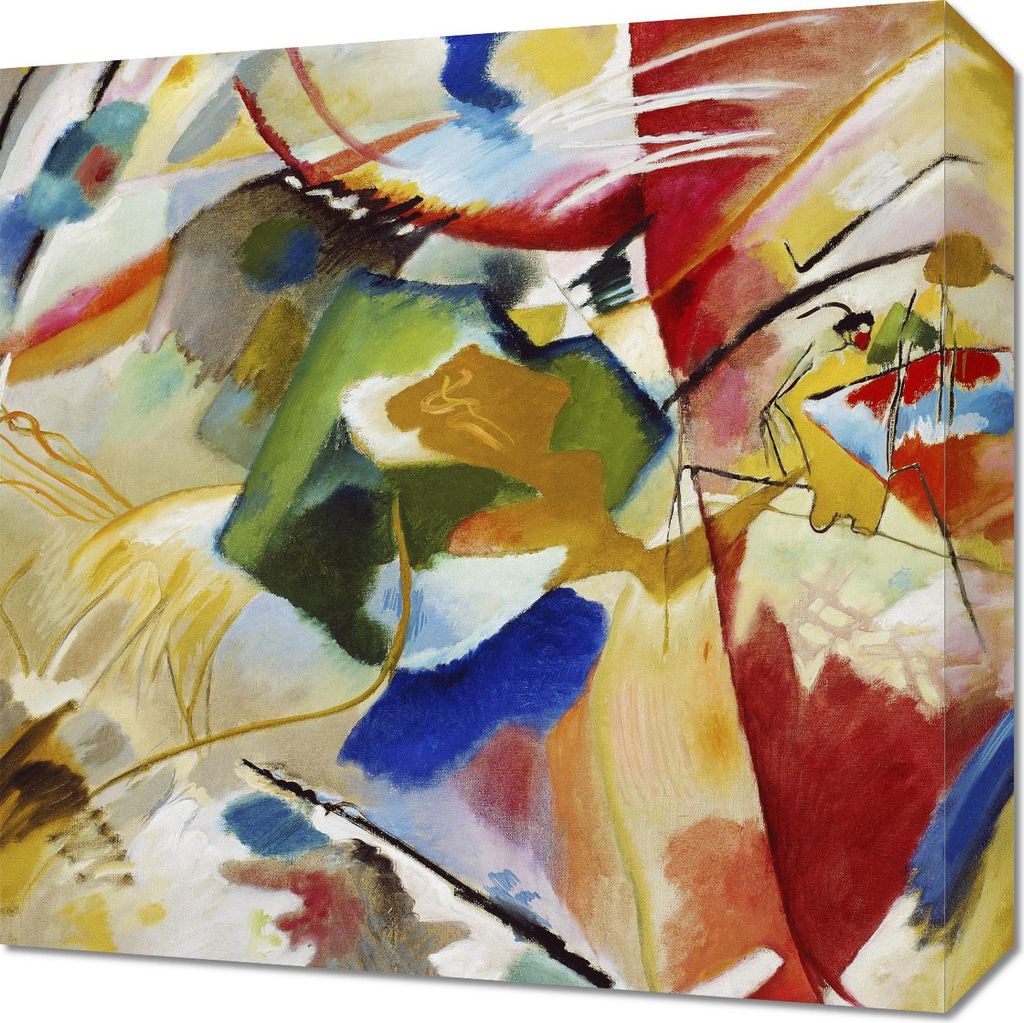 Bild 40x40cm Gemälde mit grünem Zentrum, Wassily Kandinsky