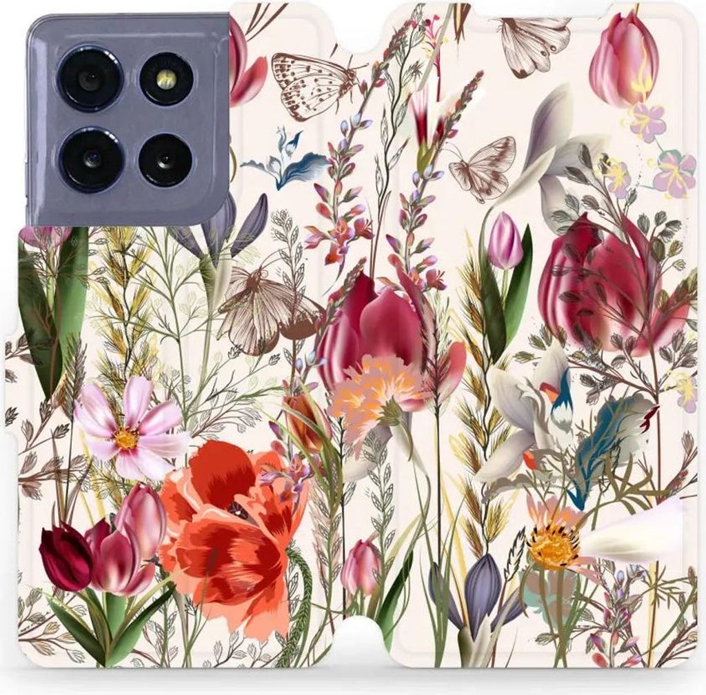 Handyhülle mit klappe für Motorola Moto G86 5G, Mobiwear Book, Blumenstrauß