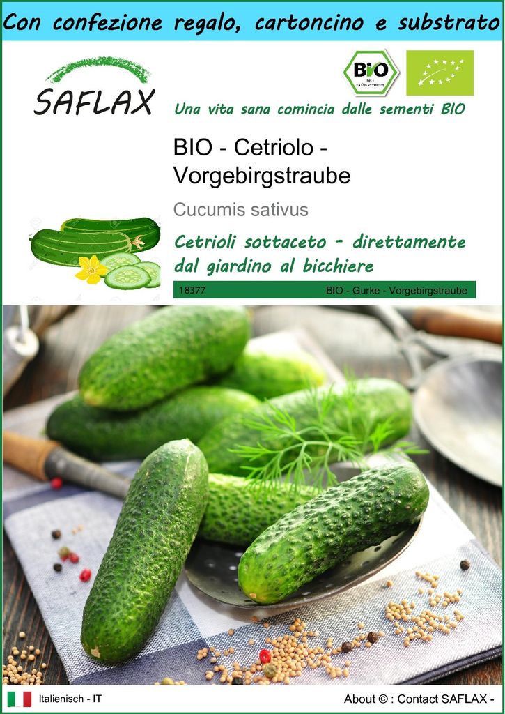 SAFLAX Set regalo -- Cetriolo - Vorgebirgstraube - 15 semi Immagine del prodotto 