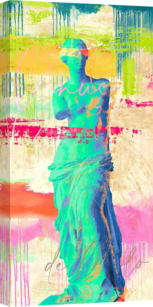 Décoration murale XXL : Tableau Pop Art Vénus de Milo, Toile 140x70 cm