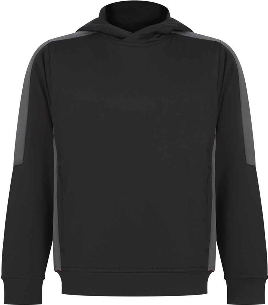 Finden & Hales - "Team" Kapuzenpullover für Kinder PC6630 (140) (Schwarz/Metall-Grau)