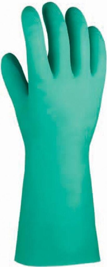 Chemikalienschutzhandschuhe Nitril Baumwollvelour (grün) Kat.3