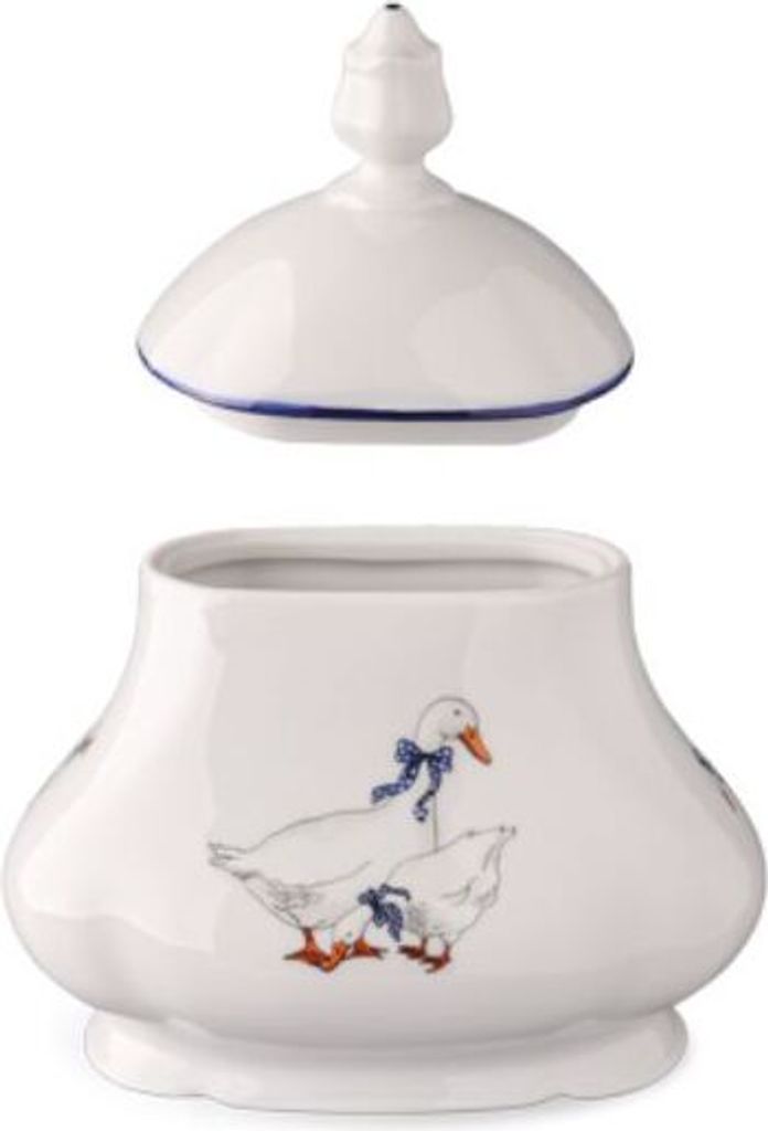 Dóza na čajové sáčky, husy, český porcelán, Leander, 0,65 l Produktbild 