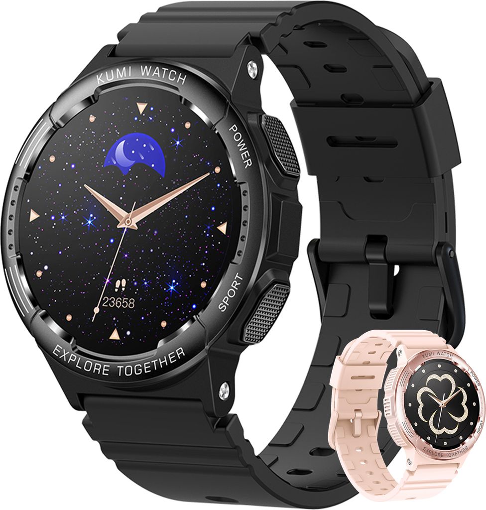 MODFU Smartwatch, Smartwatch Damen Herren, 1,3" Fitness Tracker Uhren für Android iOS, IP68 Wasserdicht Pulsmesser Schrittzähler Aktivitätstracker