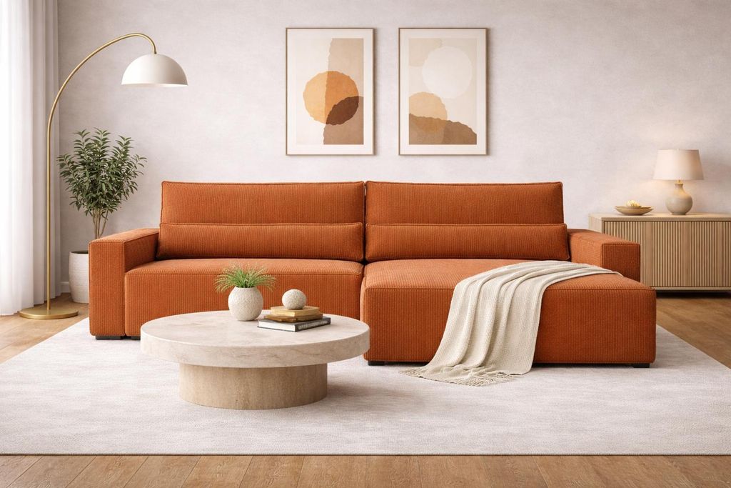 MOEBLO Ecksofa DENVER L – Ottomane beidseitig montierbar, Produktbild 