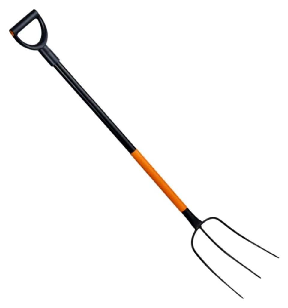 Garten- und Grabegabel mit 3 Zinken und Metallstiel sowie Gummigriff – Auswahl zwischen 3 Zinken, 4 Zinken oder Grabegabel – Für Erde, Wurzeln...