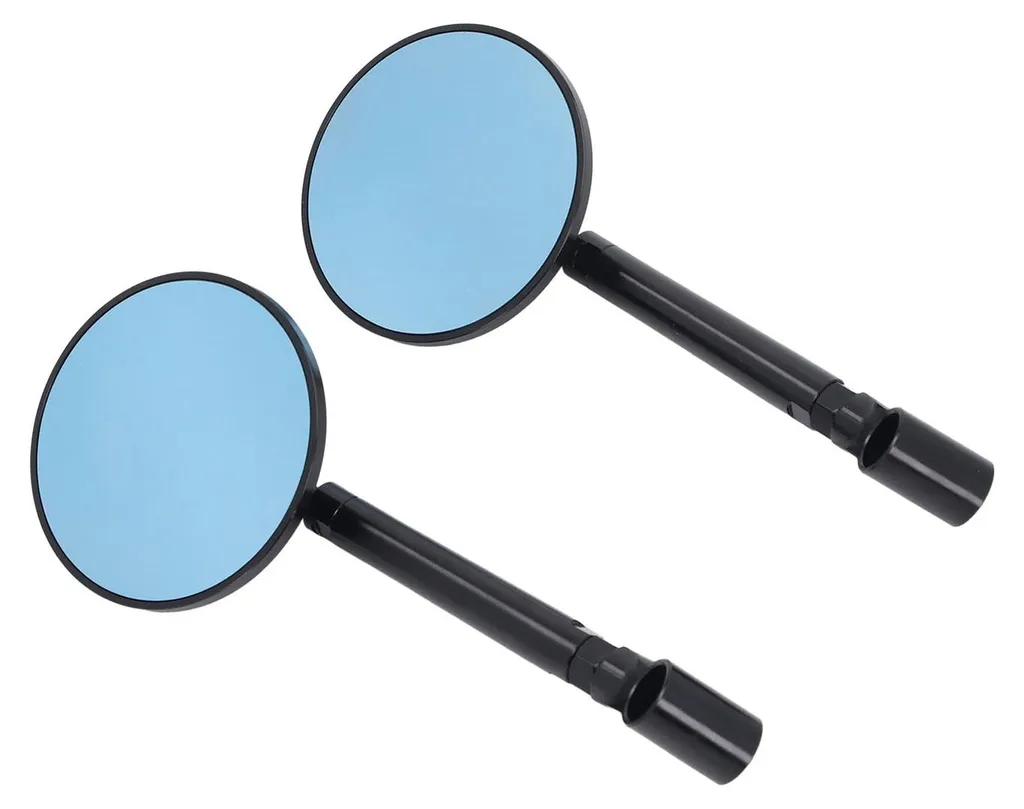 Rétroviseurs rétractables bleus 60mm anti-reflet pour moto et quad sport