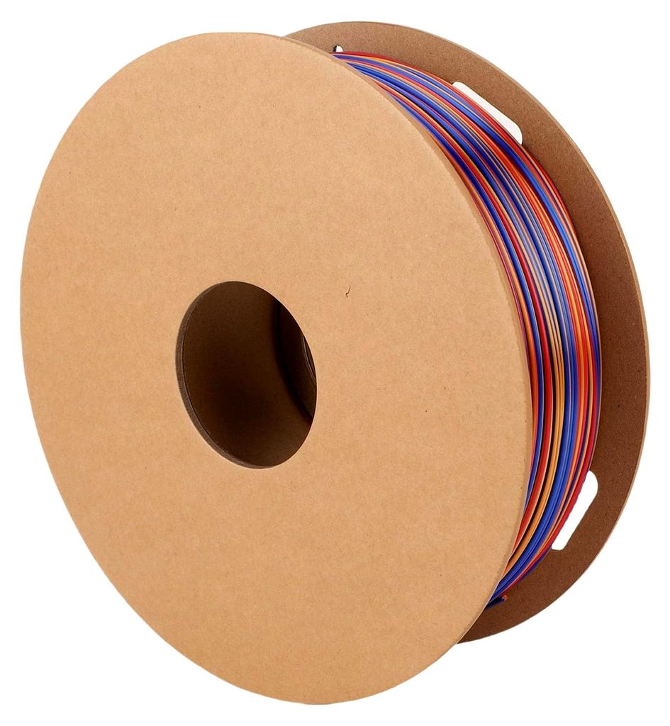 Tri Colors PLA-Filament 1,75 mm Seide 3-in-1-Farbe Regenbogen 1 kg 3D-Drucker für präzisen Druck in Rot, Gold und Blau