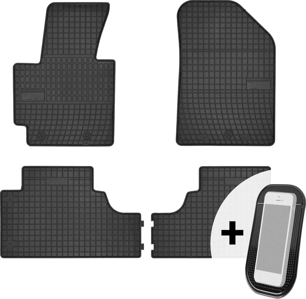 Car Mat Co Tappetini Tessuto con Granulato di Gomma, Nero