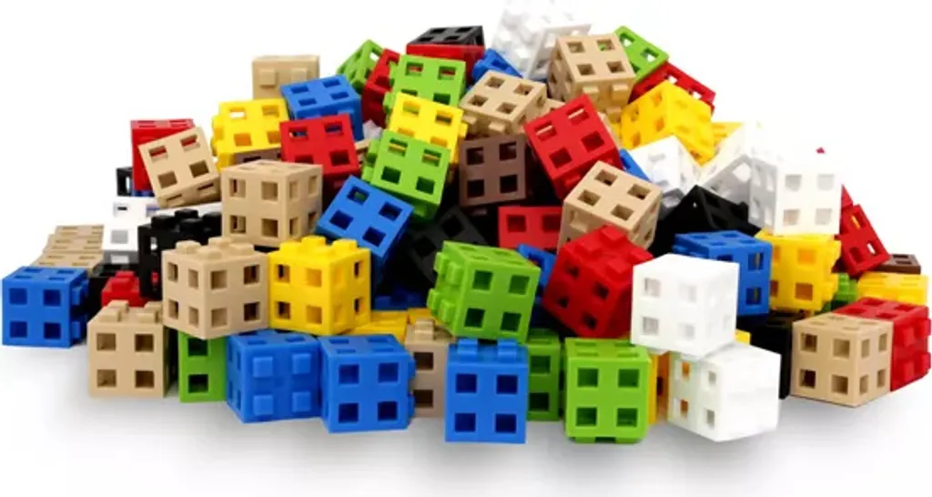 Cubes de construction 50 pcs multicolores - Jeu d'éveil créatif - 15