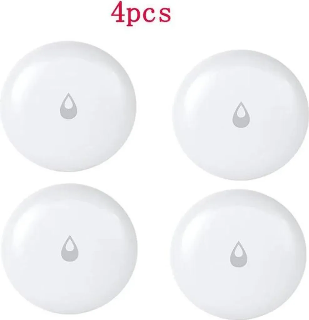 Kit Surveillance Maison : 4 Capteurs d'Eau et Humidité ZigBee Connectés