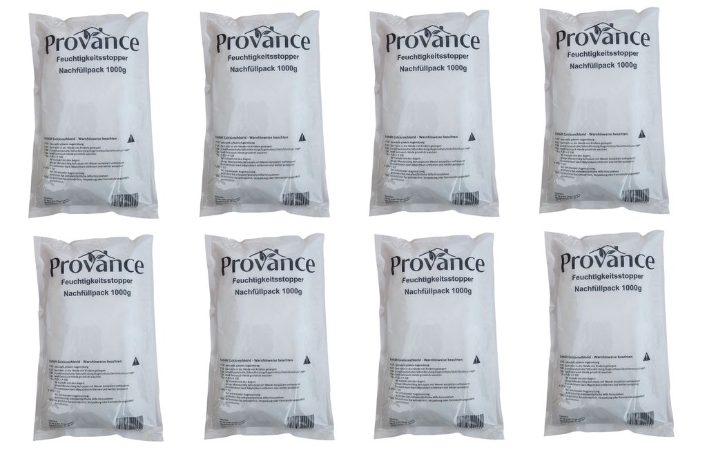 8 Stück Raum Luftentfeuchter Granulat 1kg 1000g Vliesbeutel Nachfüllpack (3,50€/kg)