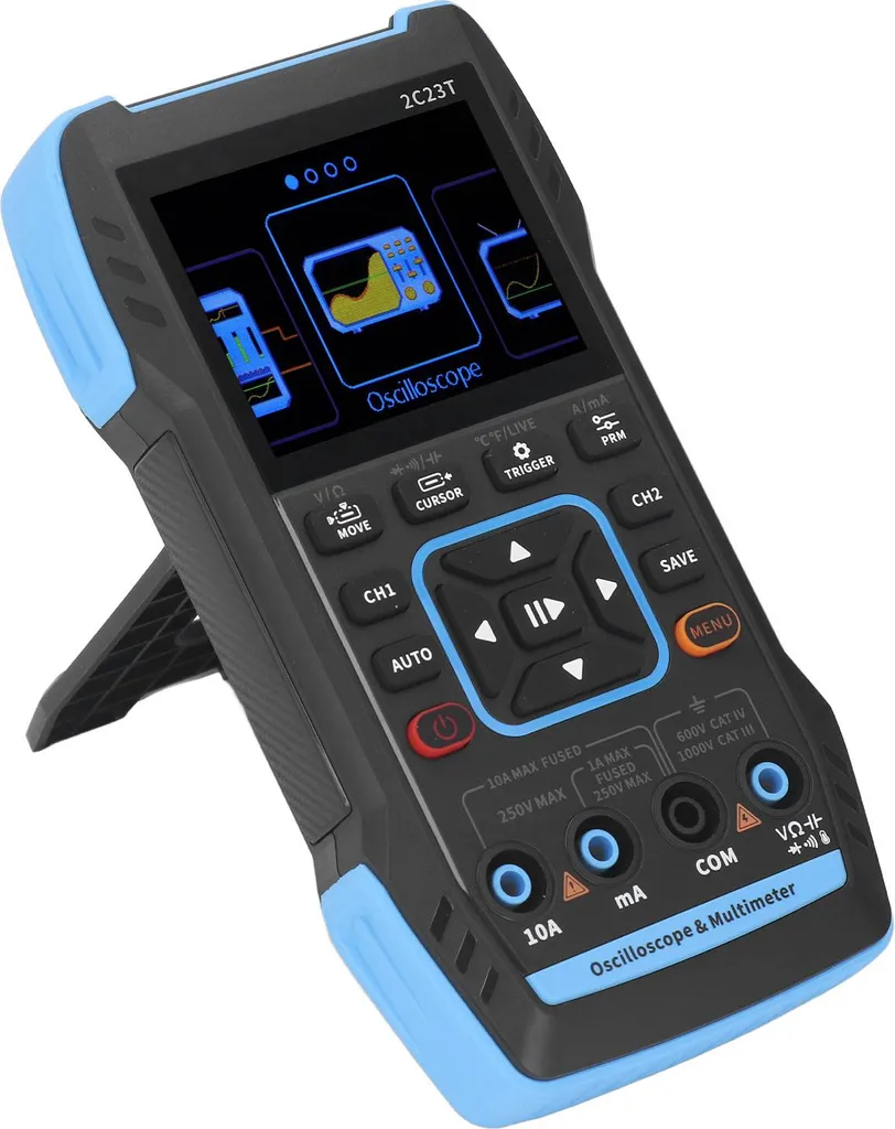 Oscilloscope numérique portable 2 canaux avec fonctions multimètre