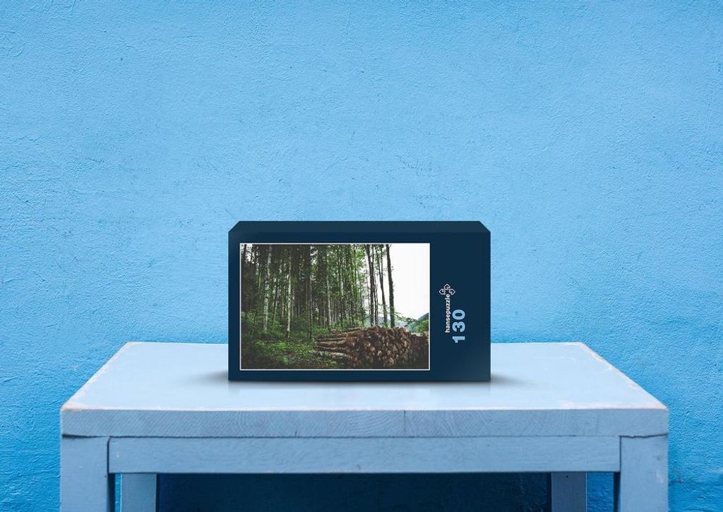 hansepuzzle 28799 - Baumstämme Puzzle, 130 Teile, Natur, 28,7 x 20,0cm mit hochwertiger Aufbewahrung, Kartonbox und wiederverschließbarem Beutel