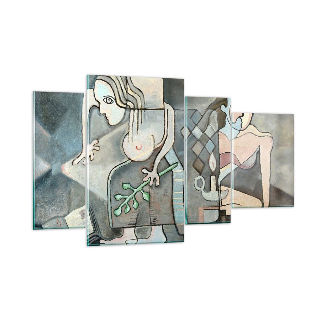 Bilder auf glas - Abstraktion modern - 120x70cm - Glasbilder - Wandbilder - Kunstdruck - zum Aufhängen bereit - Wanddekoration aus Glas - Glas Bil...