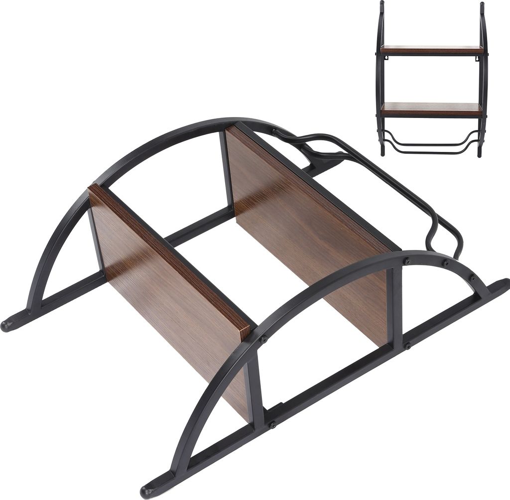 2 Tier Storage Shelf Organizer mit Handtuchhalter Wand montiert Home Badezimmer Accessoire