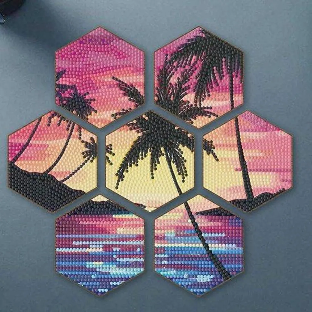 Kit dessous de verre paysage pour adultes, activité détente et déco DIY