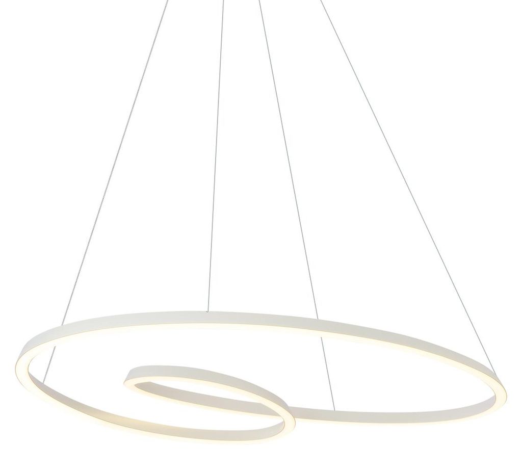 Qazqa Esstisch led Skandinavisch Pendelleuchte, Pendellampe - Circuit - Beige, Rund, 2700K, warmweiß, dimmbar, 110cm, Ideal als Esszimmerlampe, B...