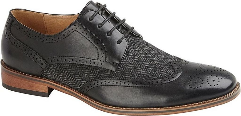Goor - Herren Halbschuhe, Mit Leder gefüttert DF1831 (42 EU) (Schwarz)