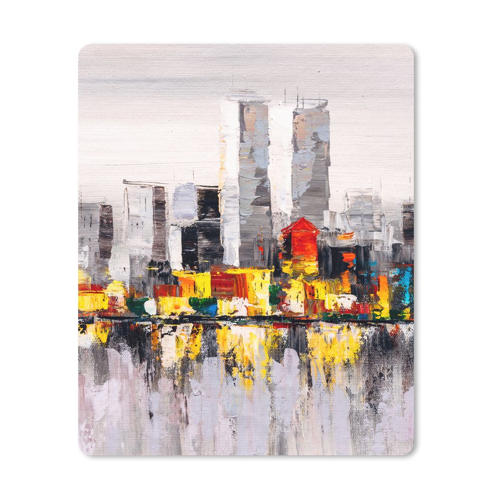 MuchoWow Mauspad Mousepad Gemälde - Skyline - Farben - Ölfarbe 19x23 cm - Mousepads - Maus Mat - Pad - Mausunterlage - Mauspads - Spielen