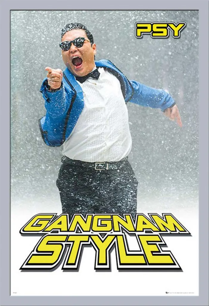 Psy Gangnam Snow Poster + Cornice Shinsuke Silver | Collezione Maxi