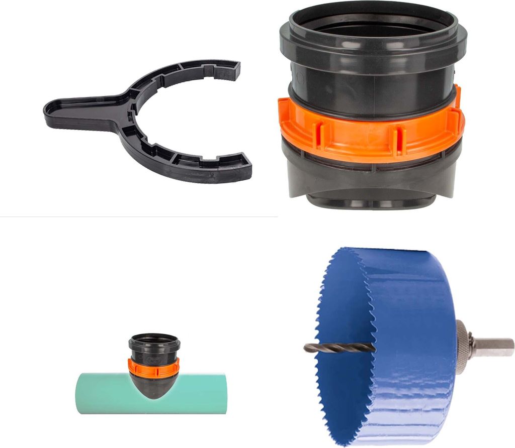 Schraubabzweig DN 160 zur Erdmontage an KG-Rohr DN 200 mm