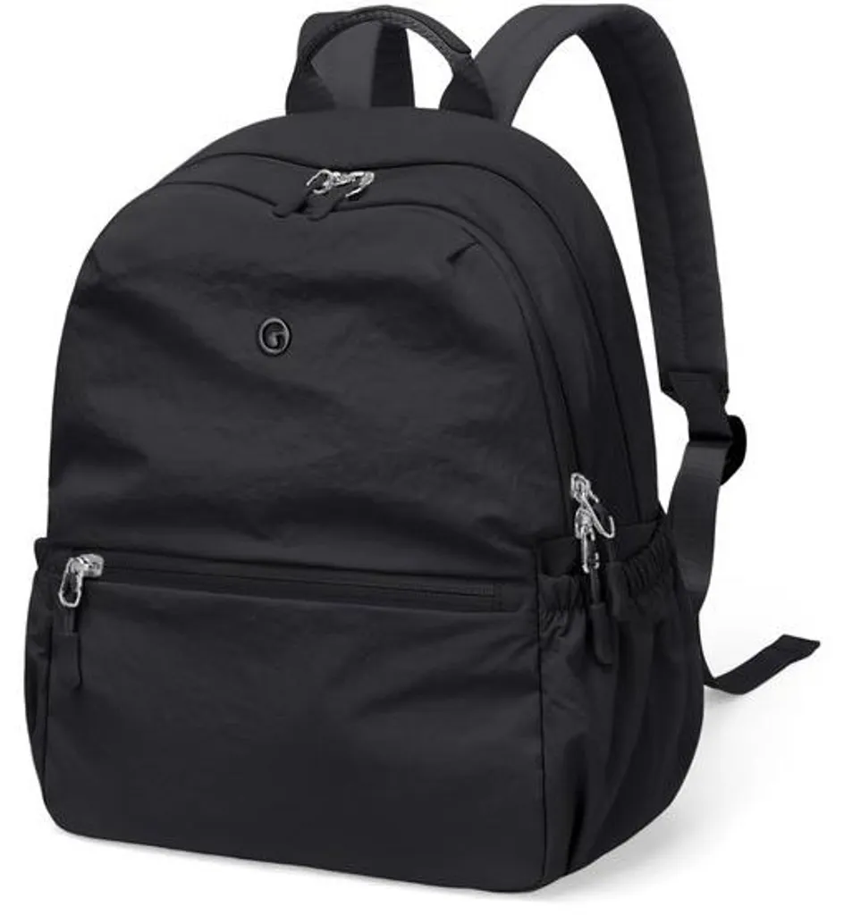 Sac à dos urbain léger en tissu imperméable noir pour femme active