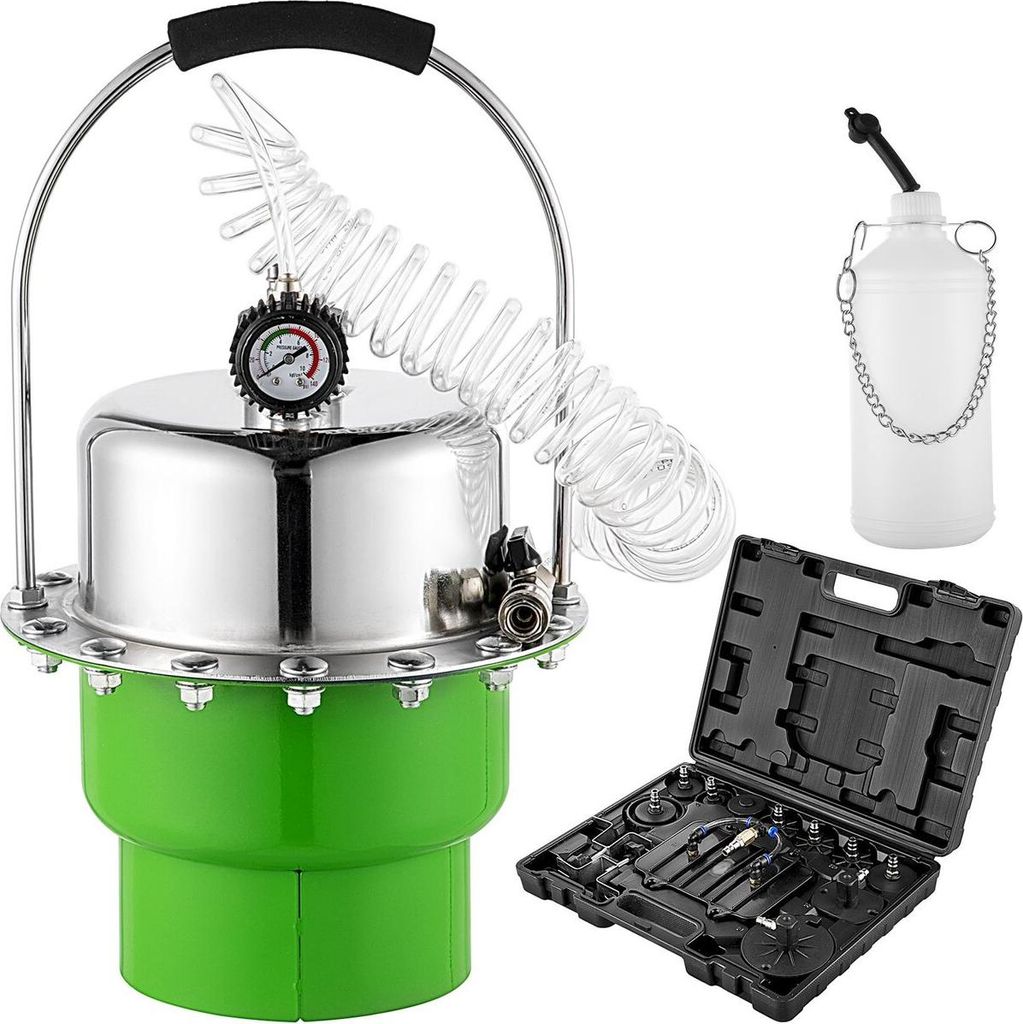 Pneumatic Air Pressure Bleeder, Brake Pressure Bleeding Tool Portable Brake and Clutch Bleeder Valve System Kit Garage Workshop Mechanics Brake Oil...